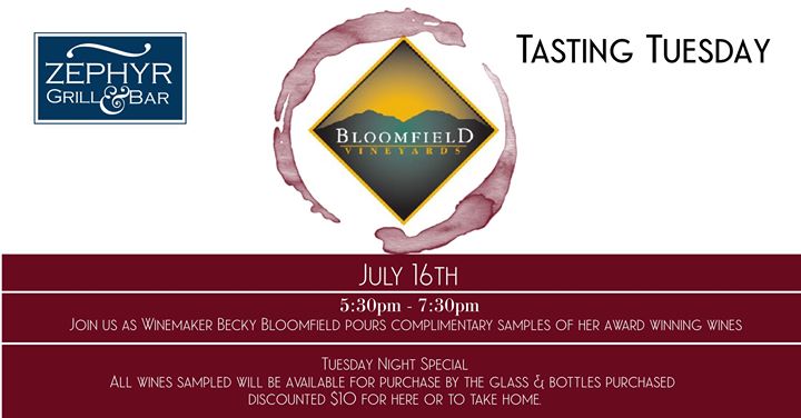 Tasting Tuesday featuring Bloomfield Vineyards